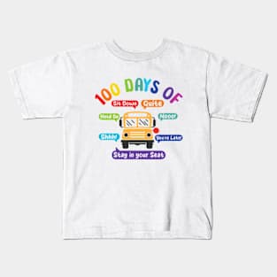 Funny 100 Days of School Bus Driver 100th day of school Kids T-Shirt